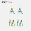 ANDYWEN 925 Sterling Silver 26 Letter Green Spring Letter Initial Alphabet Charm Beads Pendant For