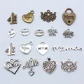 20pcs Mom Series Charms For DIY Jewelry Making Lovely Family Heart Love Mom Charms For Mother's Day