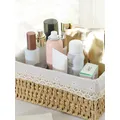 Storage Basket Rectangular Seagrass Woven Basket Clothes Laundry Basket Clutter Storage Box Home