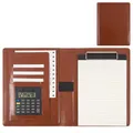 Durable Fine Workmanship Pen Slot File Storage Folder with Calculator Home Supply File Folder File