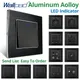 Wallpad Black Aluminum Alloy Panel EU UK Electrical Sockets And Wall Switches With LED 1 2 3 Gang 2