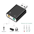 Scheda Audio Audio USB 2.0 esterna convertitore da USB a Jack da 3.5mm adattatore per cuffie scheda Audio per microfono Virtual 7.1 Ch per Laptop
