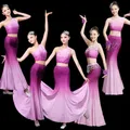 Chinese Folk Dance Peacock Dance Clothing Fishtail Skirt Suits Chinese Dai Dance Costumes