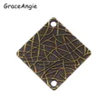 (20Pieces)Man Alloy Antique Bronze Jewelry Pendant Rectangle Charms Jewelry Findings Necklace