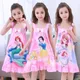 Frozen Anna Elsa Princess Dress Girls Nightdress Home Clothes Summer Cartoon Nightgown Young Girl