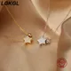 LGKGL Real 925 Sterling Silver Necklace Sweet Star Heart Pendant 18k Necklace For Women Wedding