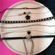 Goth Vintage Harajuku Love Pendant Pearl Necklace Star Butterfly Leather Rope Chain Necklace Women