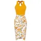 BP-Robe Froncée à Imprimé Floral pour Femme Tenue Vintage à Ourlet Rond Col en V Tenue de