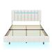 Ivy Bronx Osterman Vegan Leather Platform Bed Upholstered/Faux leather in White | 43.7 H x 64.6 W x 83 D in | Wayfair