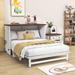 Red Barrel Studio® Platform Wood Murphy Bed & Nightstand in Brown/White | 42 H x 64 W x 82 D in | Wayfair 712D5537A0E24153AA7AE53909673E92