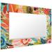 Empire Art Direct "Secret Garden Floral III" Beveled Mirror on Free Floating Reverse Printed Tempered Art | 48 H x 32 W x 0.4 D in | Wayfair