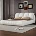 Latitude Run® PU Leather Platform Bed Upholstered/Faux leather in Brown/White | 40.2 H x 67.7 W x 94.5 D in | Wayfair