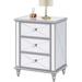 House of Hampton® Bradt Mirrored 3 Drawers Dressers Accent Chest w/ Wood Legs, Modern Mirrored Nightstans Metal in Gray/Yellow | Wayfair