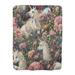 MentionedYou Vibrant Flower Unicorn Odyssey - 1 Piece Premium Sherpa Blanket - Luxurious Art Print Design Polyester | 60 H x 50 W in | Wayfair