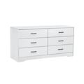 Ebern Designs Wood MDF Boards 6 Drawers Dresser Wood in Brown/White | 23.62 H x 47.24 W x 15.74 D in | Wayfair 058CB6E873AF4CA3BDC3522E27E05E84