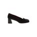 Ann Taylor Heels: Slip On Chunky Heel Work Black Solid Shoes - Women's Size 8 - Almond Toe