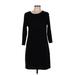 Old Navy Casual Dress - Sheath Crew Neck 3/4 sleeves: Black Print Dresses - Women's Size Medium