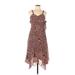 Guess Jeans Casual Dress - High/Low: Brown Tortoise Dresses - Women's Size Large
