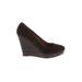 KORS Michael Kors Wedges: Brown Solid Shoes - Women's Size 10 - Round Toe