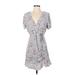 Sadie & Sage Casual Dress - Wrap: White Floral Motif Dresses - New - Women's Size Small