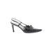 Werner Kern Heels: Pumps Stiletto Cocktail Party Black Solid Shoes - Women's Size 7 - Pointed Toe