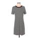 Grey by Jason Wu Casual Dress - Shift High Neck Short sleeves: Black Color Block Dresses - Women's Size Small