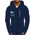 Per uomo Stampe astratte Bandiera americana Felpe Manica lunga Felpe Con cappuccio Di tendenza Giornaliero Da mare Per uscire Primavera Autunno Bianco Rosso Blu marino Abbigliamento progettista S M