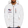 Per uomo Stampe astratte Bandiera americana Felpe Manica lunga Felpe Con cappuccio Di tendenza Giornaliero Da mare Per uscire Primavera Autunno Bianco Rosso Blu marino Abbigliamento progettista S M