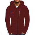 Per uomo Stampe astratte Bandiera americana Felpe Manica lunga Felpe Con cappuccio Di tendenza Giornaliero Da mare Per uscire Primavera Autunno Bianco Rosso Blu marino Abbigliamento progettista S M