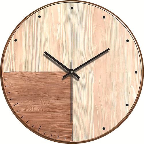 Wanduhr, schlichtes, modernes Design, Holzuhren für Schlafzimmer, Holzwanduhr, Heimdekoration, geräuschlos, digital, große Wanduhr, Küche, Massivholz-Wanduhr, stumme Uhr, Wohnzimmer, Heimbüro, Quarz, 30 cm Image