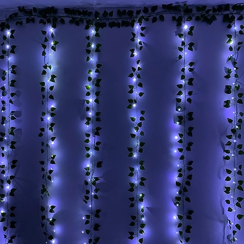 12 Stück LED-Lichterkette 2,3 m Blättergirlande für Hochzeits- und Partyd Dekoration Image
