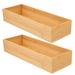 2pcs Bamboo Cosmetics Storage Box Multi-use Jewelry Holder Makeup Case Desktop Bamboo Tray