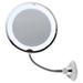 360 Degree LED Makeup 10X Magnifying Vanity Mirror LED Lighted Vanity Makeup Mirror LED Magnifying Makeup Mirror Rotating Mirror Anti-fog Makeup Mirror Make up with Suction Cup Plastic