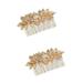 Hair Comb Flower Girl Headpieces for Wedding Accessories Bride Bridesmaid 2 Pack Crown The Flowers Alloy