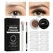 Eyebrow Stamp and Eyebrow Stencil Kit - Eye Brow Stamping Kit for Perfect Bushy Eyebrows 10 Brow Stencils Brow Stamp Trio Kit with Sponge Applicator Waterproof Eyebrow Kit Black Brown