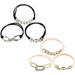 6 Pcs Metal Chain Rubber Band Women Bracelet Ponytail Holder Hair Ribbons Headband Alloy Elastic Miss