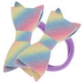 2 Pcs Children s Bow Hair Tie Girl Rope Ties for Girls Glitter Ribbons Headband Jewelry