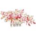 Pink Hair Combs for Women Rhinestone Barrettes The Flowers Bridesmaid