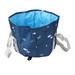 Portable Travel Foot Bath Tub Waterproof High Temperature Resistance Collapsible Foot Bath Basin for Outdoor Picnic Navy Whale