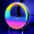 Oneshit Speaker Spring Clearance Wireless Charger Lamp Bluetooth Speaker Music Clock Alarm Key And 9 types of dazzling lights intelligent alarm clock