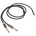 Audio Splitter Adapter Mandolin Cord 3.5mm to 1/4 Cable Sound Bar Speakers Zinc Alloy