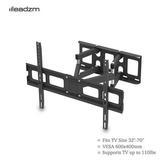 Wall Mounted TV Stand TV Wall Mounts TV Bracket with Large Base Dual Arms for Most 32-70 Inch Flat Screen TV Max VESA 600 X 400 Mm 110 LBS Loading -10~ 10Â° Adjustible Tilt Range