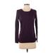 Calvin Klein Long Sleeve Blouse: Purple Print Tops - Women's Size Small