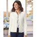 Blair Women's Spindrift™ Soft Cardigan Sweater - Ivory - L - Misses