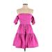 STAUD Casual Dress - A-Line Off The Shoulder 3/4 sleeves: Pink Solid Dresses - Women's Size 2