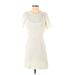 Gap Casual Dress - Mini High Neck Short sleeves: Ivory Solid Dresses - Women's Size X-Small
