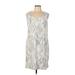 Purejill Casual Dress - Shift Scoop Neck Sleeveless: Silver Snake Print Dresses - Women's Size Large Petite
