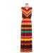 Coldwater Creek Casual Dress - Maxi: Orange Stripes Dresses - Women's Size 10