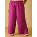 Plus Size Button Detailed Linen Blend Pants