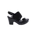 Kork-Ease Mule/Clog: Slingback Chunky Heel Casual Black Print Shoes - Women's Size 7 - Open Toe